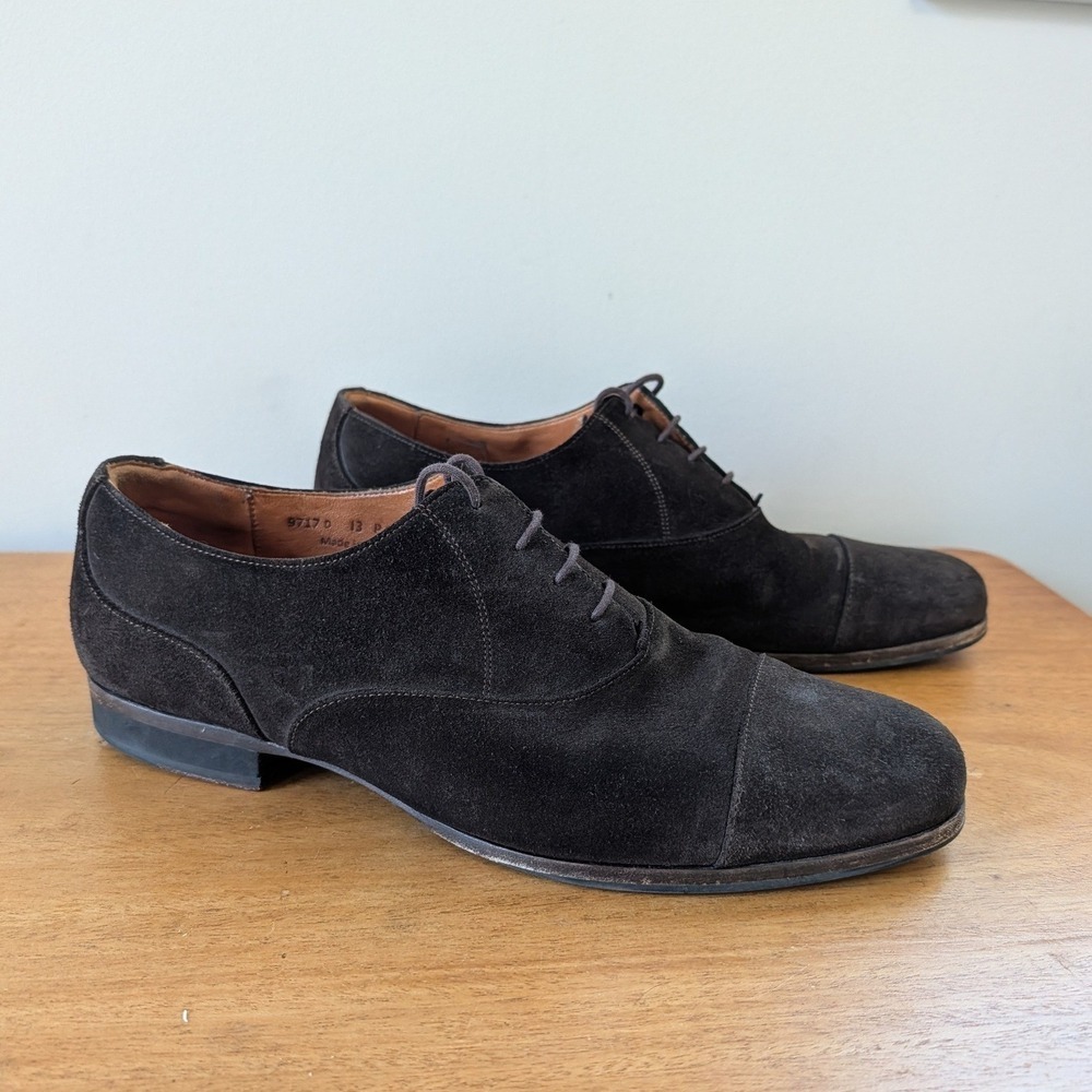 Wolf & Shepherd Cap Toe Oxford Brown Suede Dress Shoes 9717 D 13‎ P